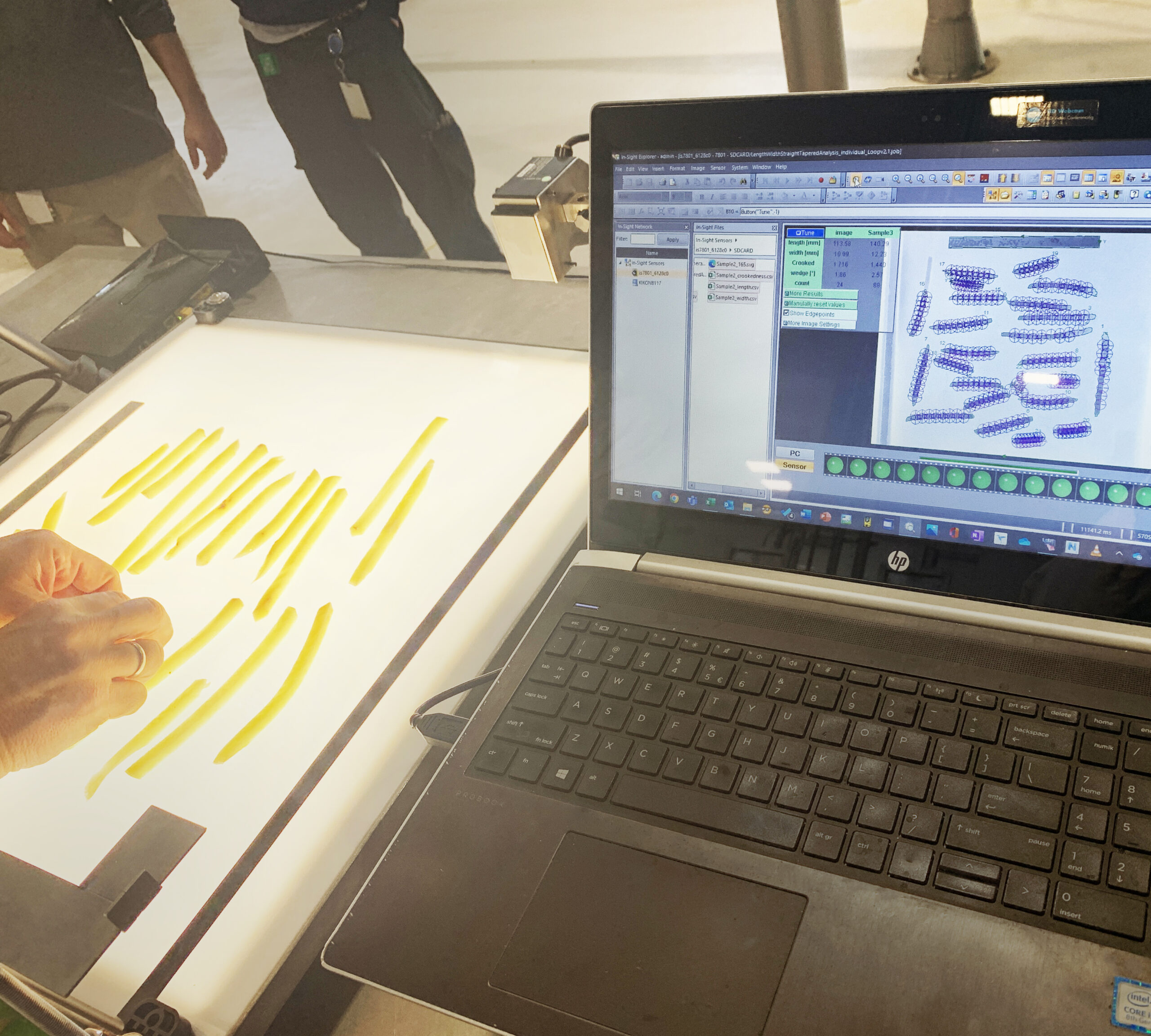 French fry length and shape measurement